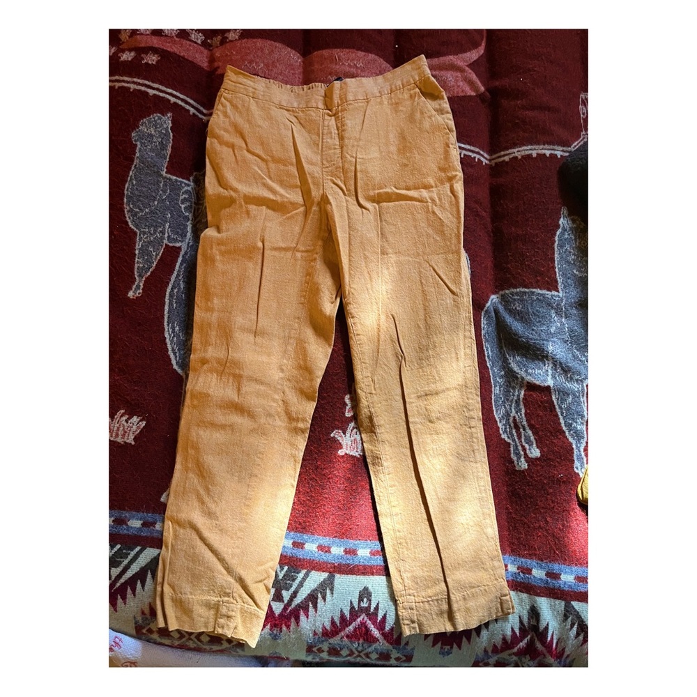 Banana Republic Yellow Linen Hayden Pant